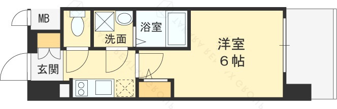 エスリードレジデンスグラン大阪福島ノース-1K(98029747)の間取り図