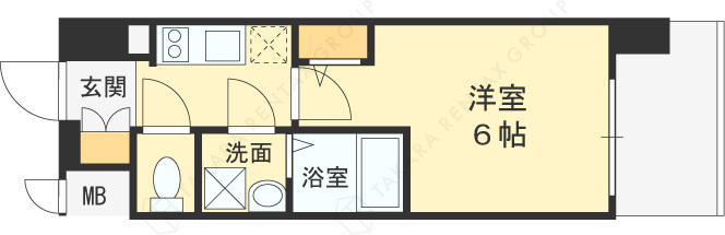 エスリードレジデンスグラン大阪福島ノース-1K(98029756)の間取り図