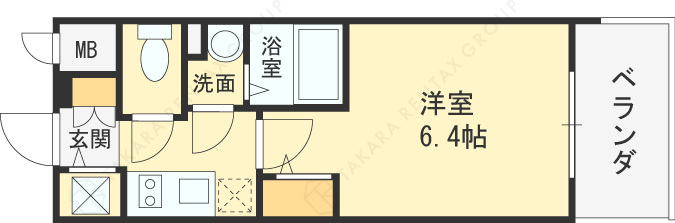 エスリードレジデンスグラン大阪福島ノース-1K(98029771)の間取り図
