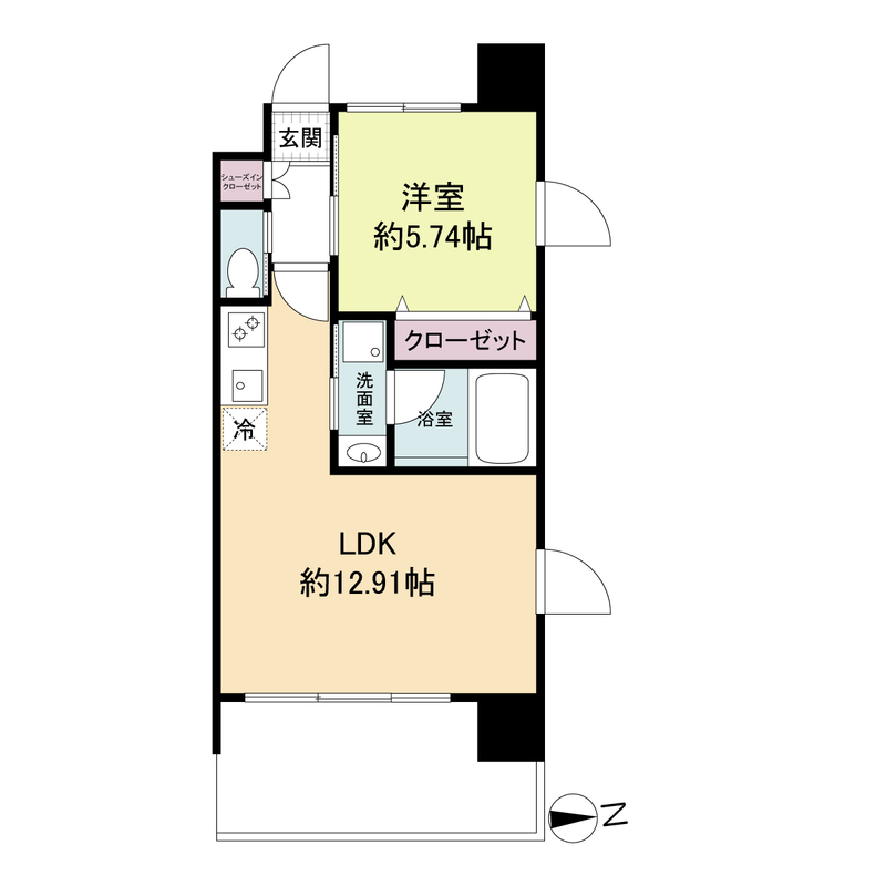 Ｄｉｍｕｓ福島-1LDK(112595325)の間取り図