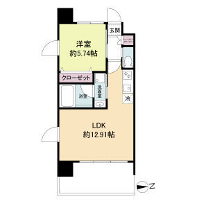 Ｄｉｍｕｓ福島-1LDK(112156313)の間取り図