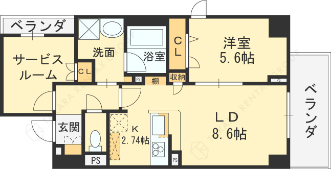 フラットレモン-1SLDK(98661566)の間取り図