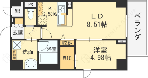 フラットレモン-1LDK(98661568)の間取り図