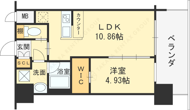 プレジオ天神橋ＡＳＩＡＮ-1LDK(99024203)の間取り図