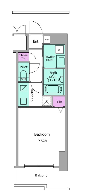 ビエラコート天神橋-1K(111316643)の間取り図