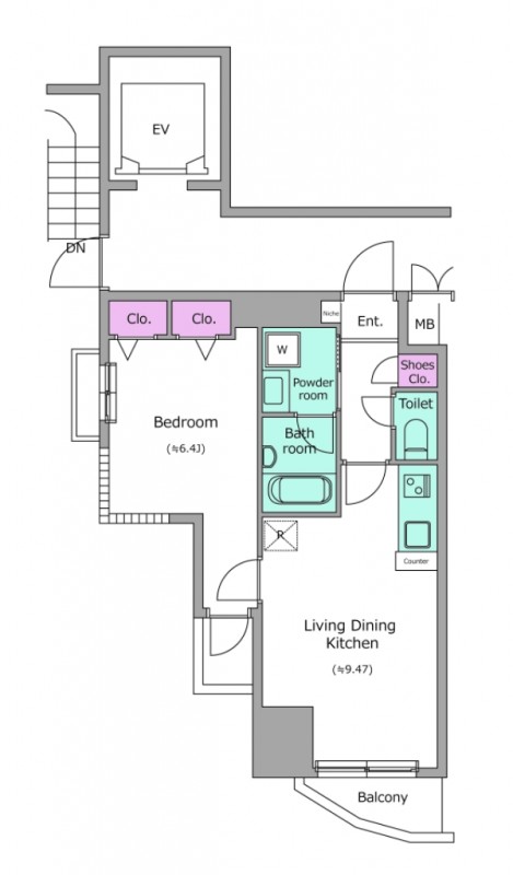 ビエラコート天神橋-1LDK(112031314)の間取り図