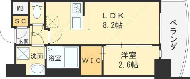 セレニテ天六ミラク-1LDK(98466350)の間取り図