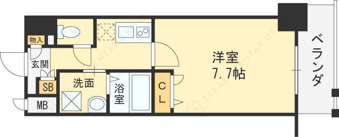 Ｌａ　Ｄｏｕｃｅｕｒ梅田Ｅａｓｔ-1K(104670028)の間取り図