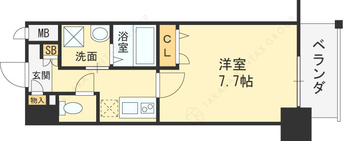 Ｌａ　Ｄｏｕｃｅｕｒ梅田Ｅａｓｔ-1K(104670038)の間取り図