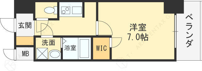 Ｌａ　Ｄｏｕｃｅｕｒ西天満-1K(104689310)の間取り図