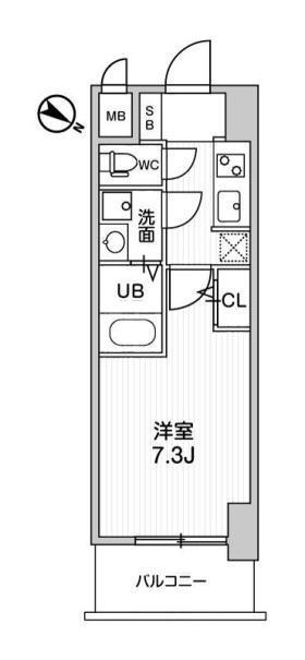 Ｌａ　Ｄｏｕｃｅｕｒ西天満-1K(104900226)の間取り図