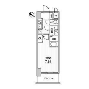 Ｌａ　Ｄｏｕｃｅｕｒ西天満-1K(110561337)の間取り図