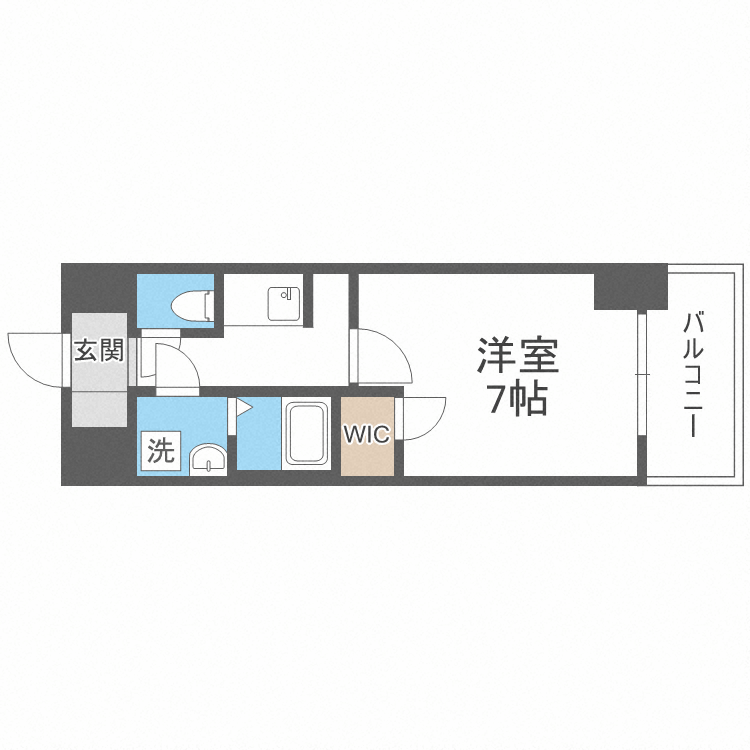 Ｌａ　Ｄｏｕｃｅｕｒ西天満-1K(111470711)の間取り図