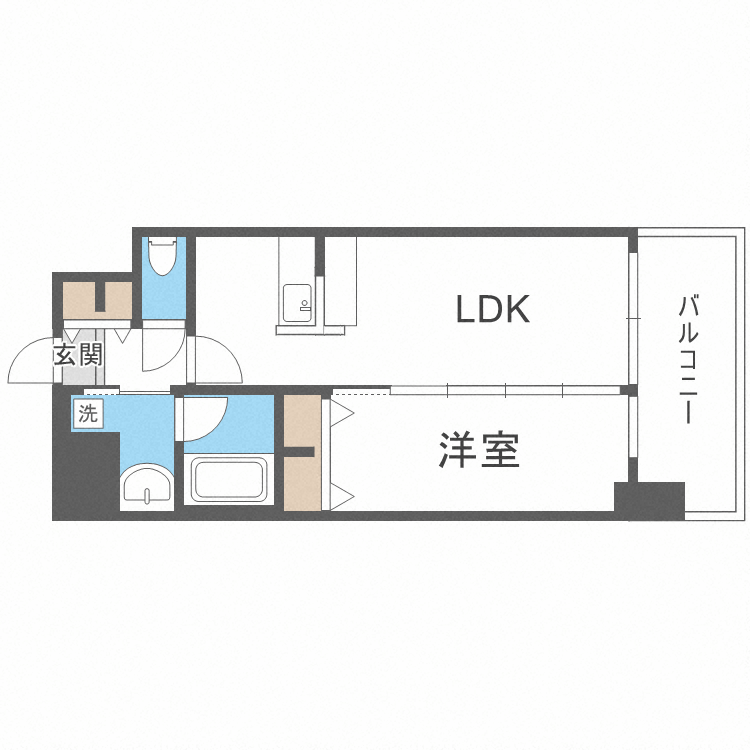 Ｌａ　Ｄｏｕｃｅｕｒ天満-1LDK(111470858)の間取り図