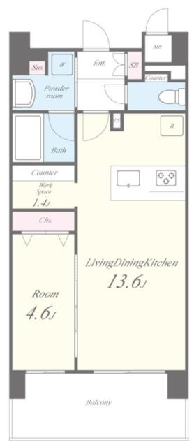 グランヴィラッセ北梅田-1LDK(99043659)の間取り図