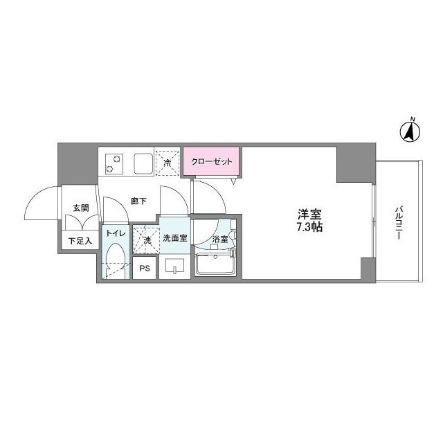 シーズンフラッツ梅田ＮＯＲＴＨ-1K(99078733)の間取り図
