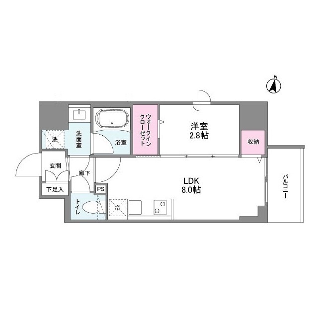 シーズンフラッツ梅田ＮＯＲＴＨ-1LDK(99078716)の間取り図