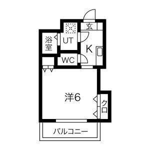 マロット天神橋-1K(111156821)の間取り図