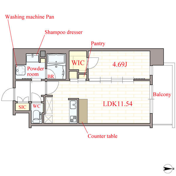 ＣＡＳＡ　ＲＥＧＵＬＵＳ　ＦＵＫＵＳＨＩＭＡ　ＮＯＤＡ-1LDK(99461811)の間取り図