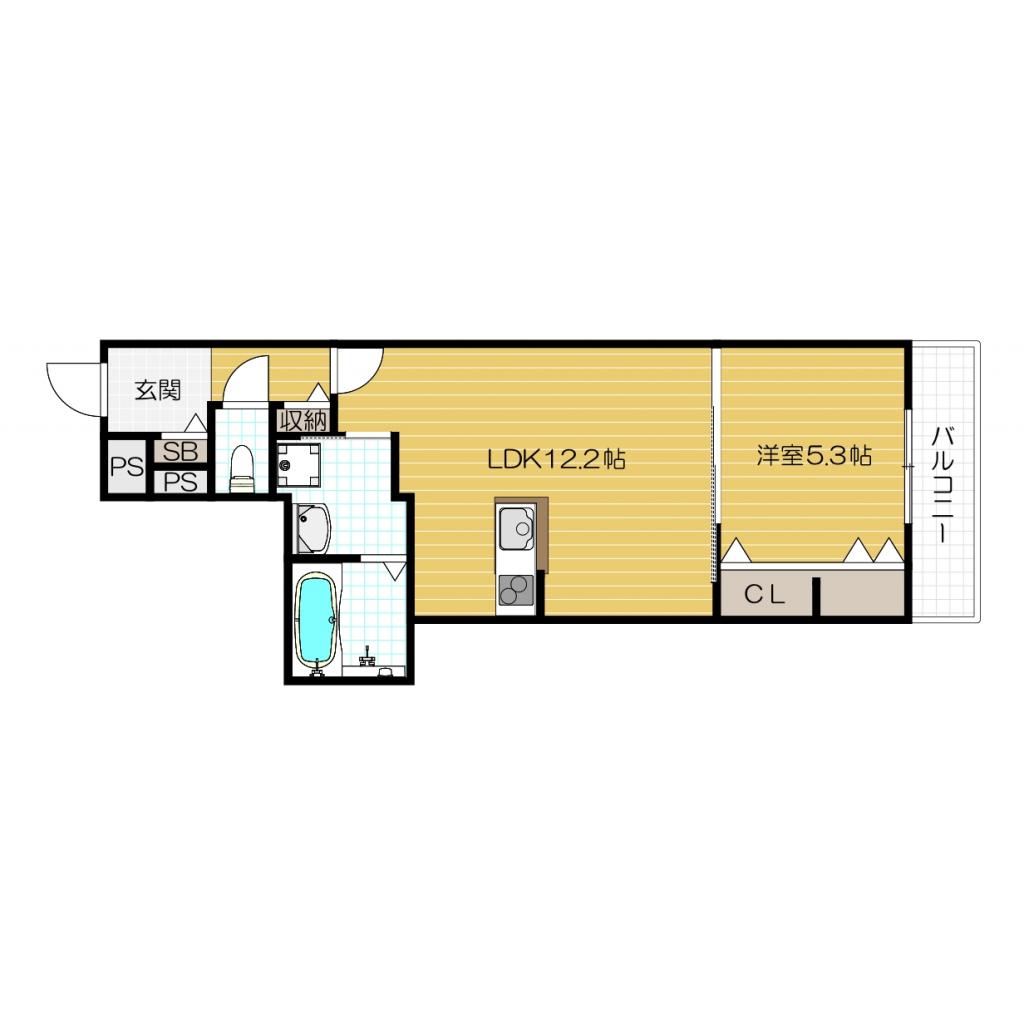 Ｃａｓａ　Ｂｒａｎｃｈｅ-1LDK(99934041)の間取り図