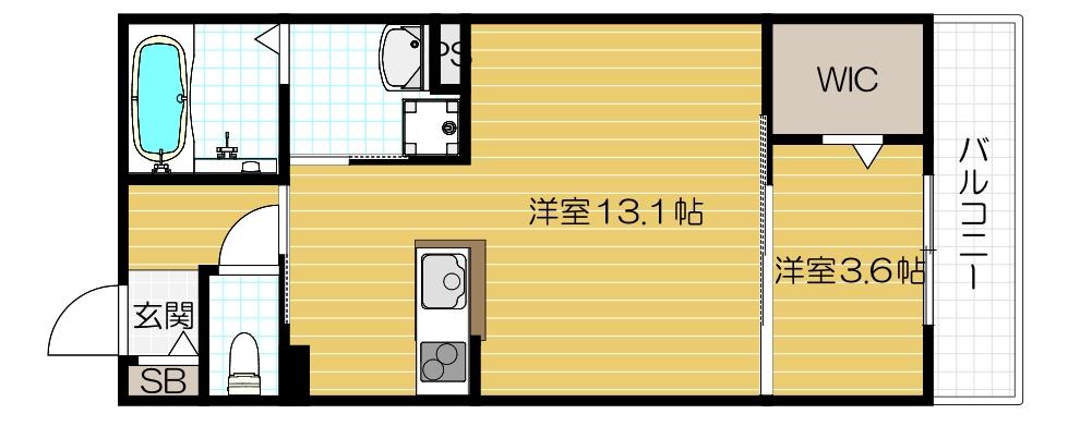 Ｃａｓａ　Ｂｒａｎｃｈｅ-1LDK(99934051)の間取り図