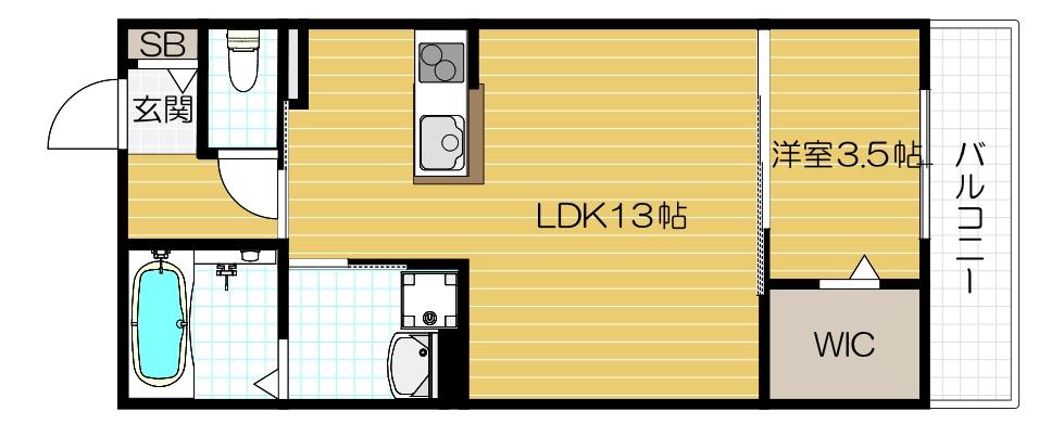 Ｃａｓａ　Ｂｒａｎｃｈｅ-1LDK(99933998)の間取り図