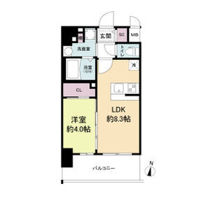 エスリードレジデンス梅田グランゲート-1LDK(111294427)の間取り図