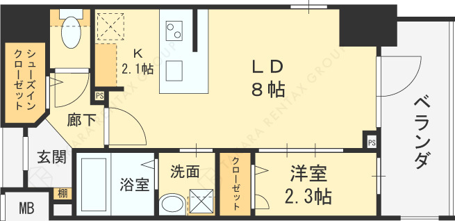 ＪＭＦレジデンス海老江-1LDK(102499300)の間取り図