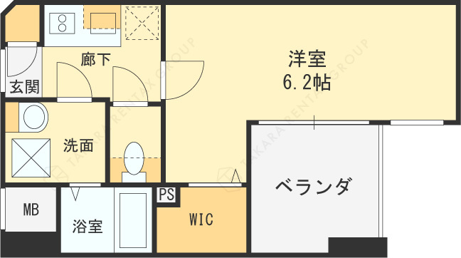 ＪＭＦレジデンス海老江-1K(102499639)の間取り図