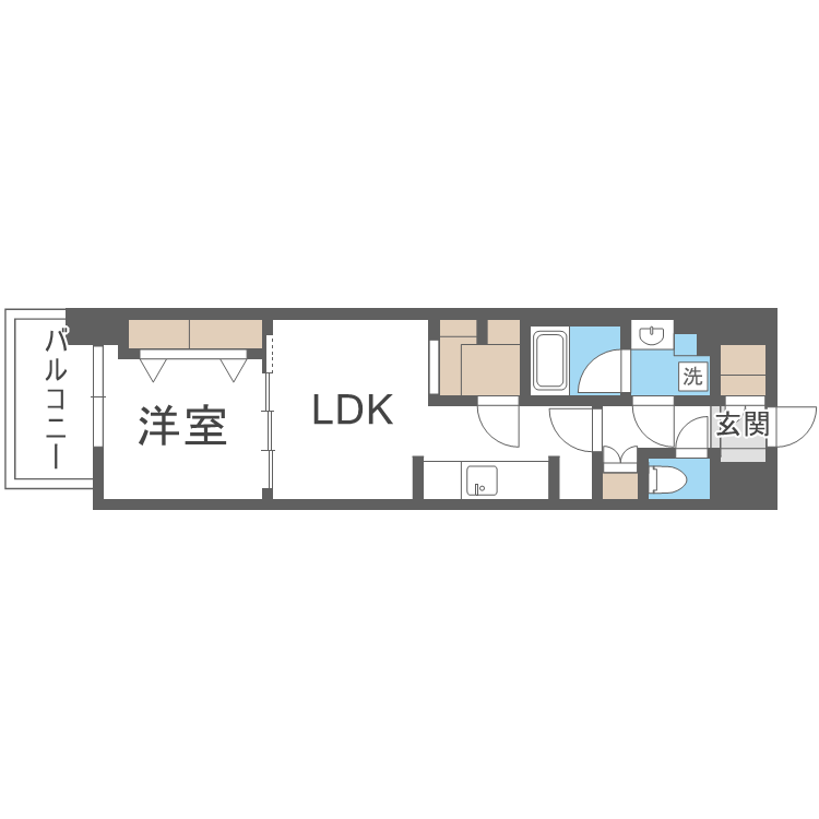 アーバネックス梅田中崎町Ⅱ-1LDK(111555695)の間取り図