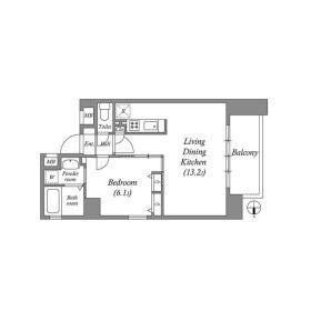 ベルフェリーク天満橋-1LDK(104844410)の間取り図