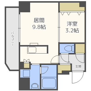 パークフラッツ野田阪神駅前-1LDK(111603680)の間取り図