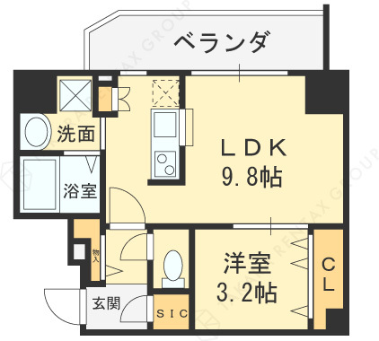 パークフラッツ野田阪神駅前-1LDK(112163256)の間取り図