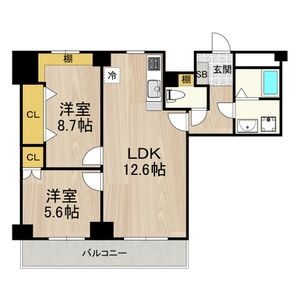 インプルーブ天六-2LDK(104745781)の間取り図