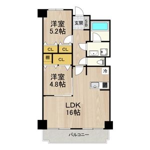 インプルーブ天満橋-2LDK(112221339)の間取り図