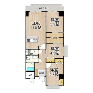 インプルーブ天満橋-3LDK(102981907)の間取り図