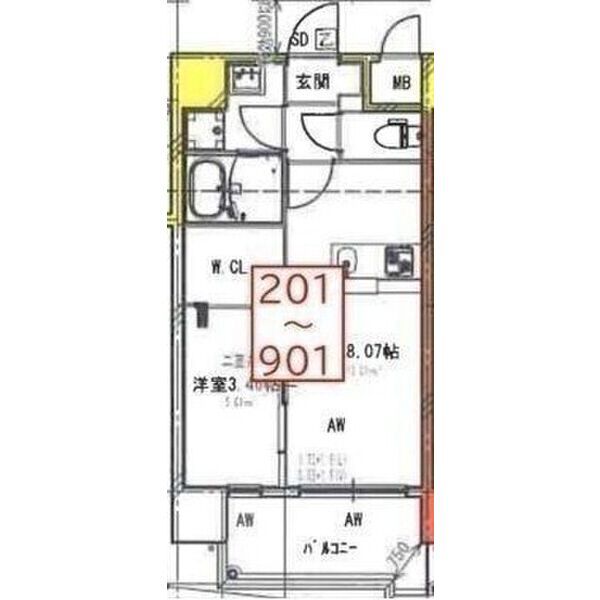 アートレジデンス吉野-1LDK(112001253)の間取り図