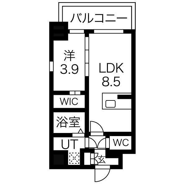 エスリードレジデンス梅田マークス-1LDK(110845777)の間取り図