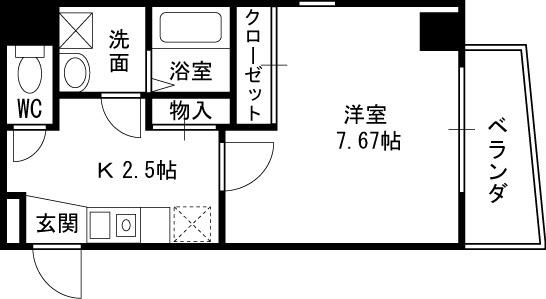 マインズ・コム南森町-1K(112219988)の間取り図