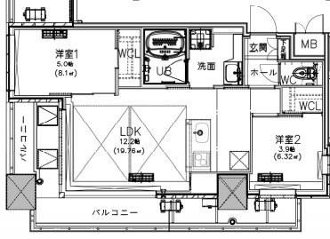 ノルデンタワー南森町アドバンス-2LDK(104031582)の間取り図