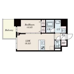 ＳーＲＥＳＩＤＥＮＣＥ福島ｄｉｖｅｒｓｅ-1LDK(110689571)の間取り図