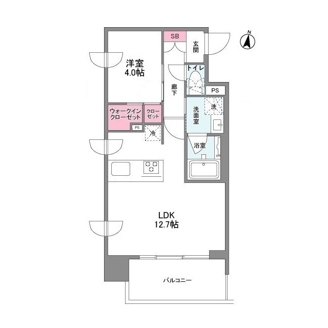 シーズンフラッツ中崎-1LDK(104893115)の間取り図