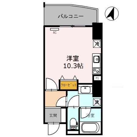 エトワール北新地-1R(111121544)の間取り図