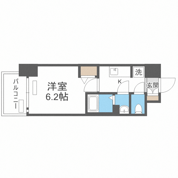 プレサンス天神橋筋六丁目ヴォワール-1K(112095353)の間取り図