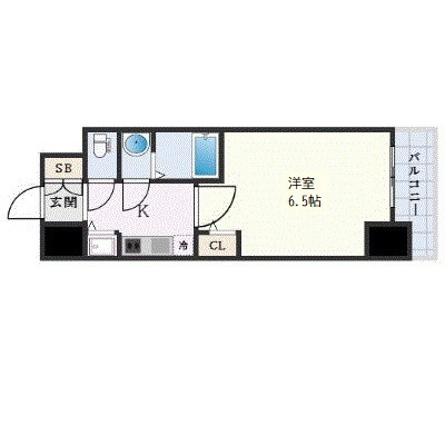 プレサンス梅田北オール-1K(111137013)の間取り図