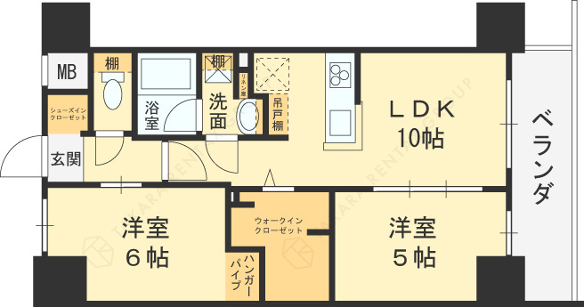 アーバネックス南森町ＷＥＳＴ-2LDK(104895936)の間取り図