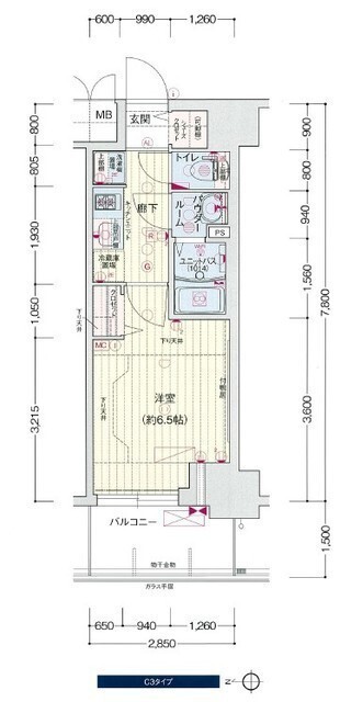 プレサンス　梅田北　ディア-1K(112281932)の間取り図