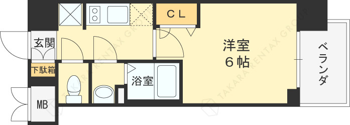プレサンス大阪天満リバーシア-1K(104974152)の間取り図