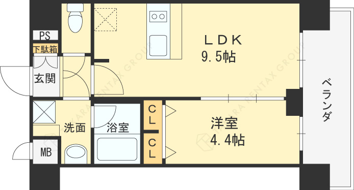 プレサンス大阪天満リバーシア-1LDK(111504514)の間取り図