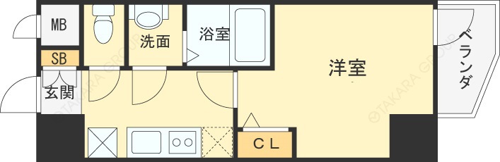 プレサンス天満橋チエロ-1K(110715285)の間取り図